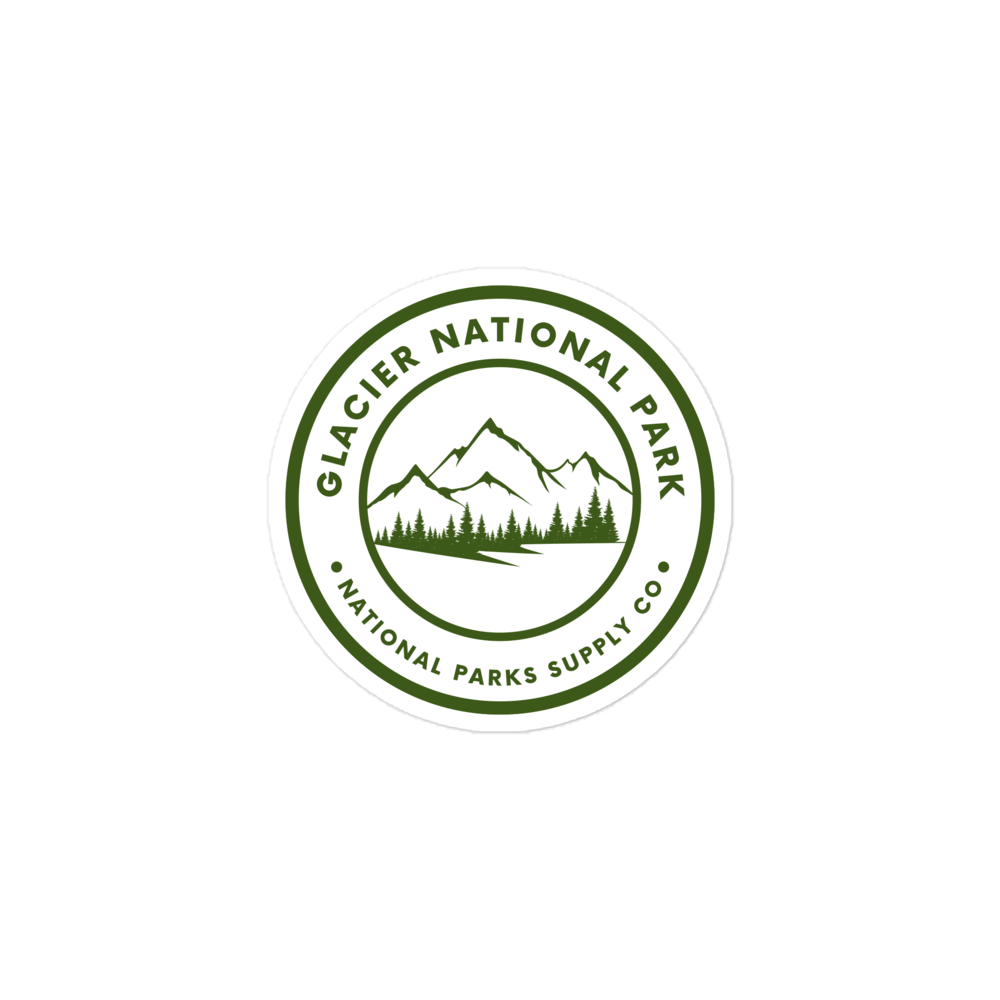 Glacier Mountains Circle Sticker