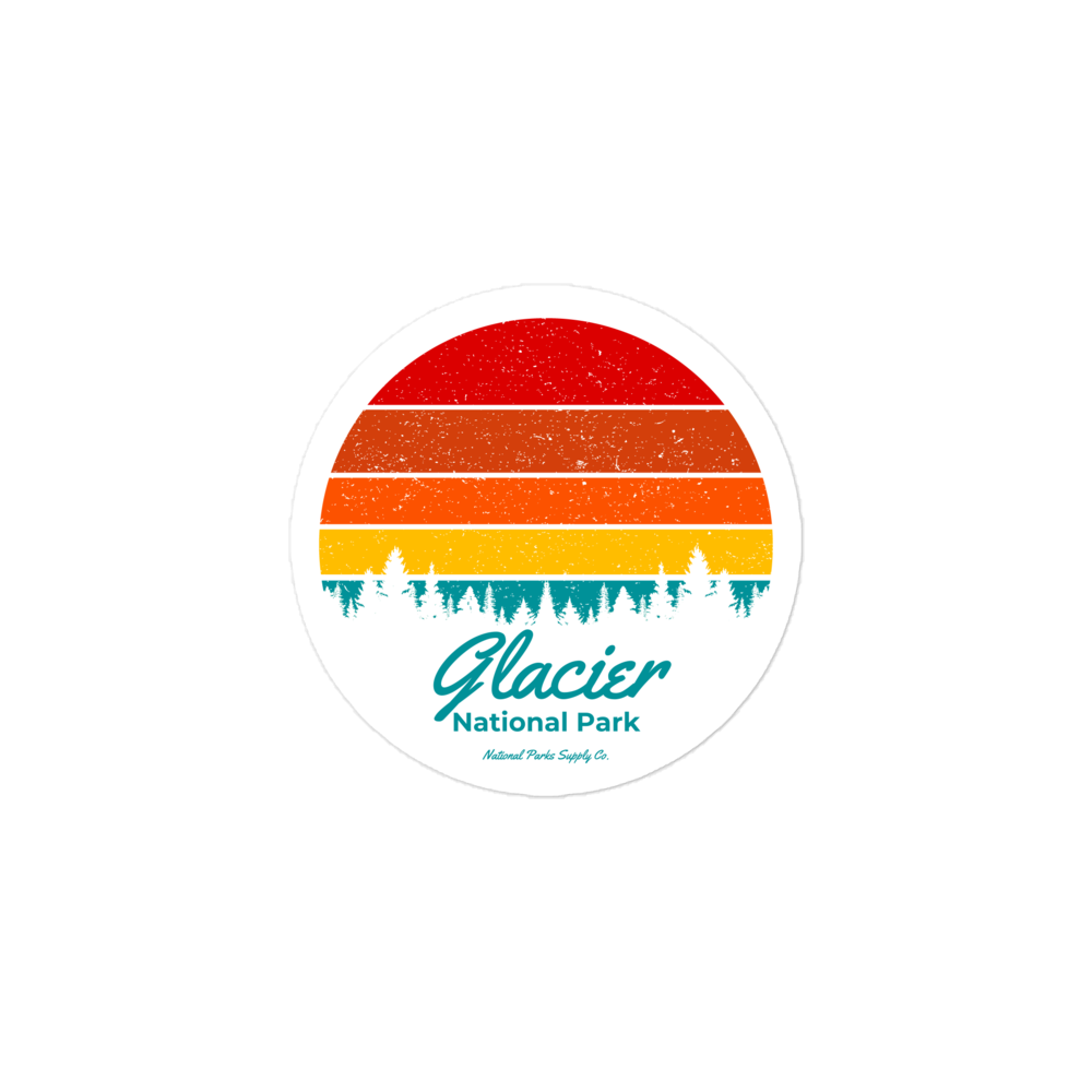 Glacier Retro Sunset Sticker