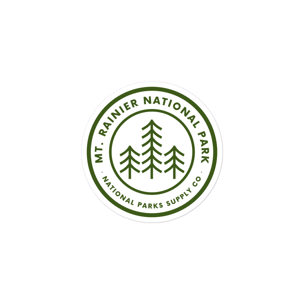Mount Rainier Circle Trees Sticker