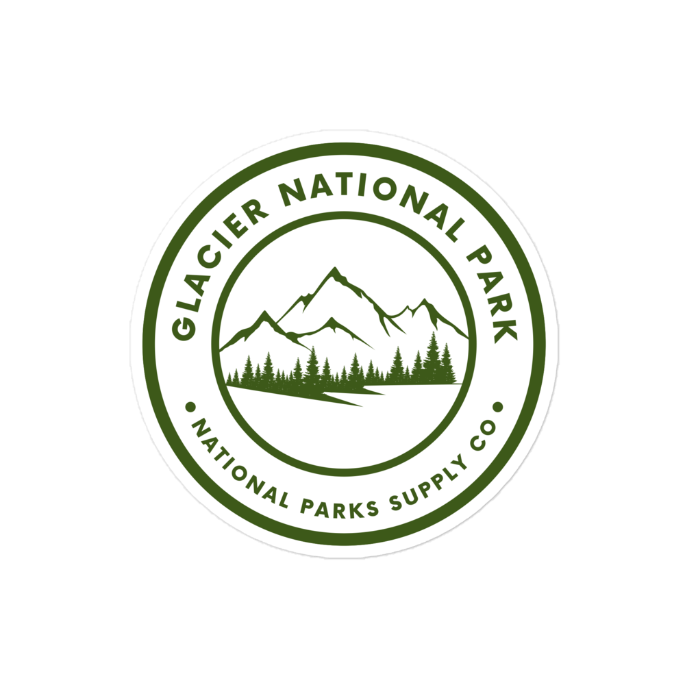 Glacier Mountains Circle Sticker