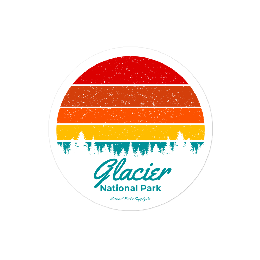 Glacier Retro Sunset Sticker