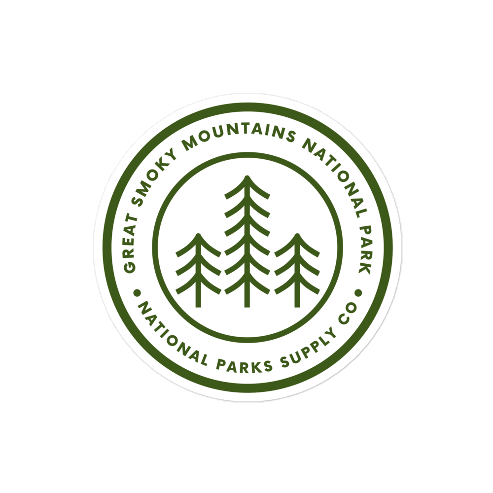 Smoky Mountains Circle Trees Sticker