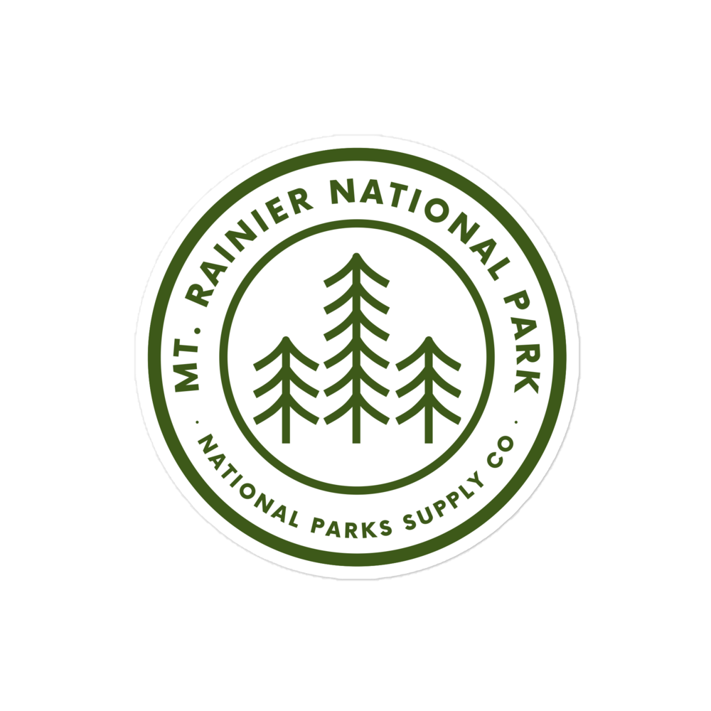 Mount Rainier Circle Trees Sticker