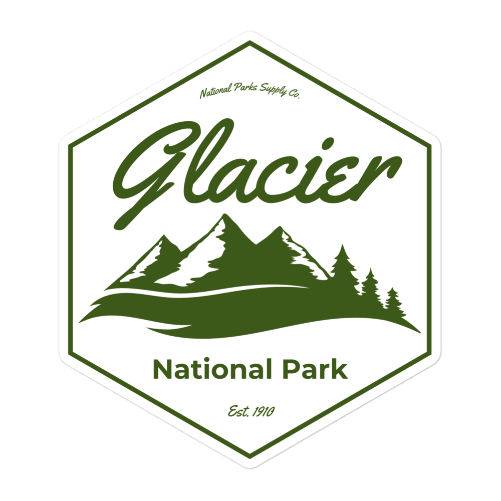 Glacier Mountain Hex Sticker