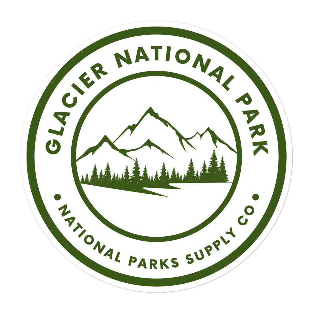 Glacier Mountains Circle Sticker