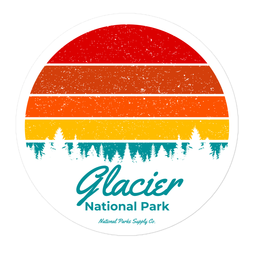 Glacier Retro Sunset Sticker
