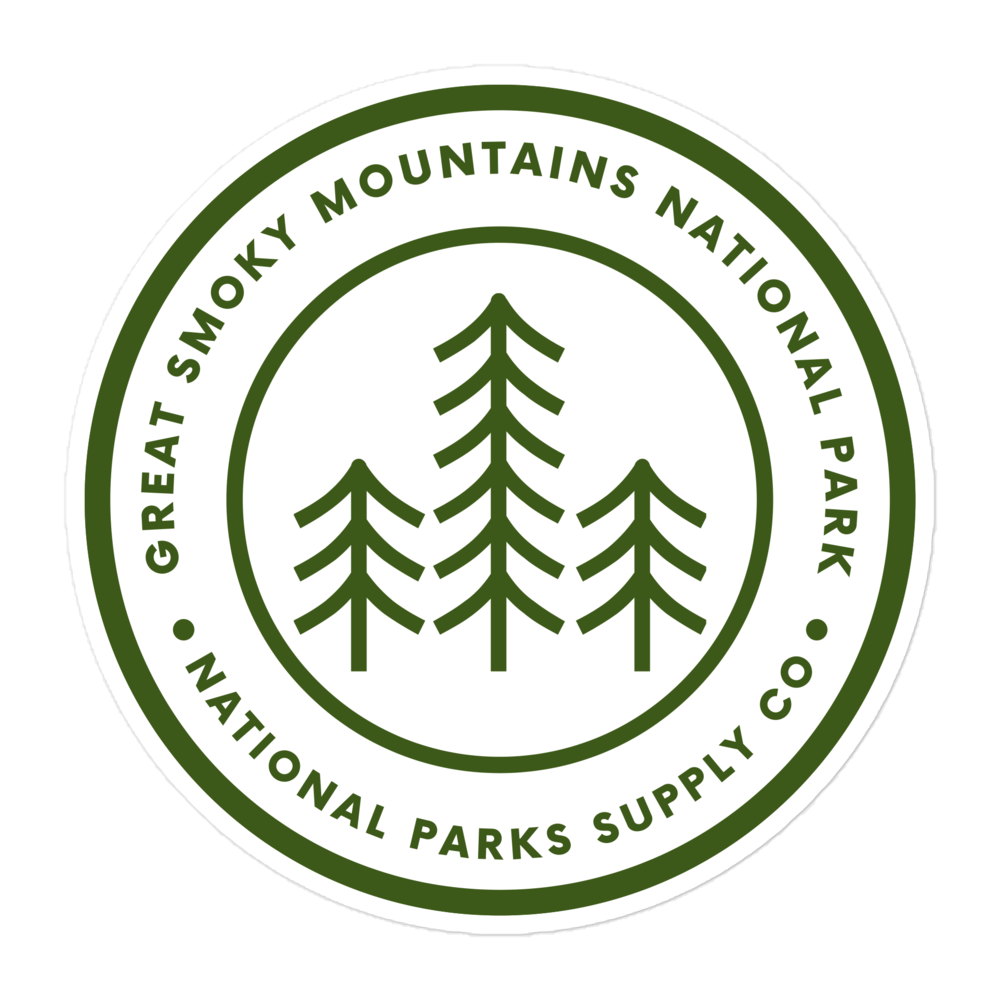 Smoky Mountains Circle Trees Sticker