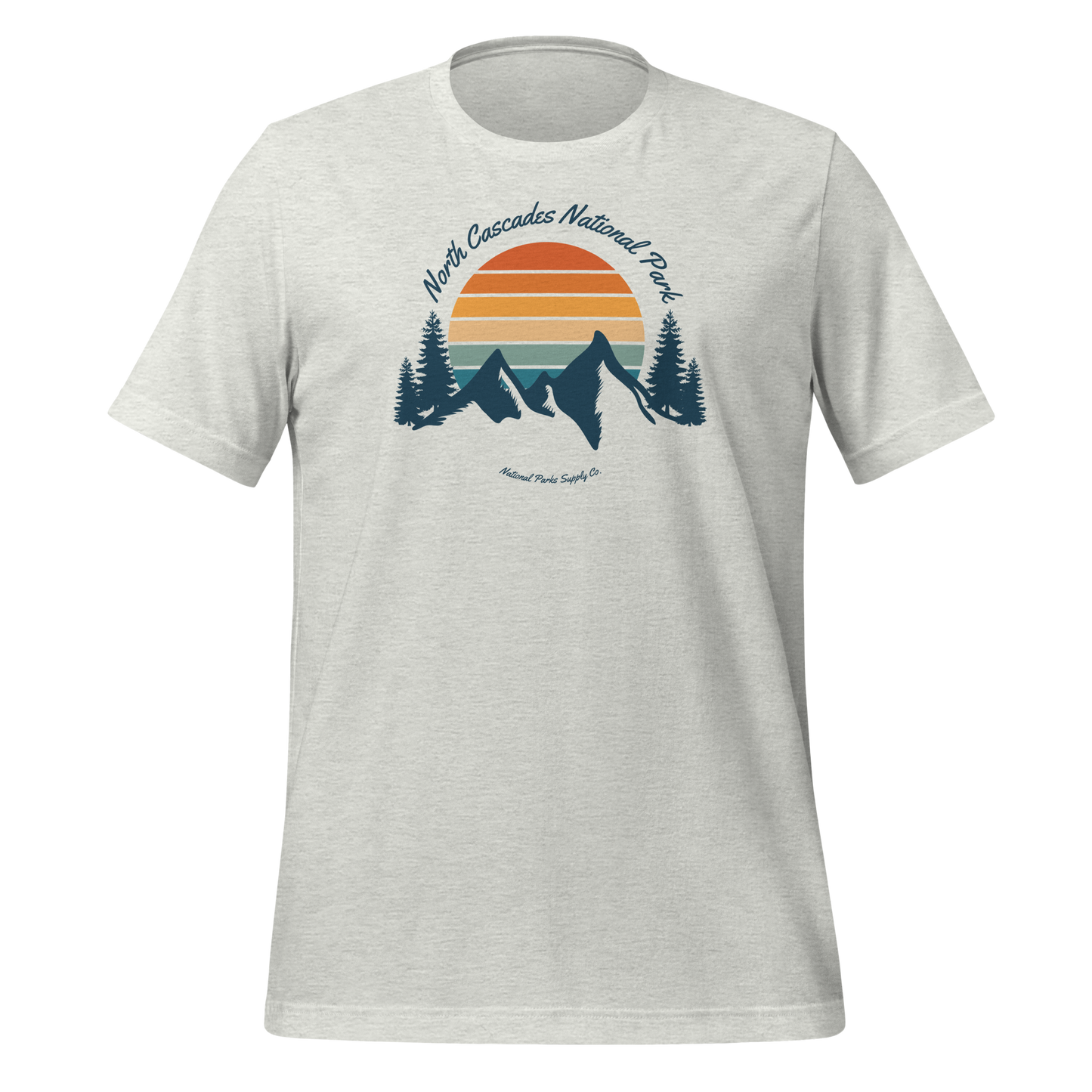 North Cascades Retro Mountain Sunset T Shirt