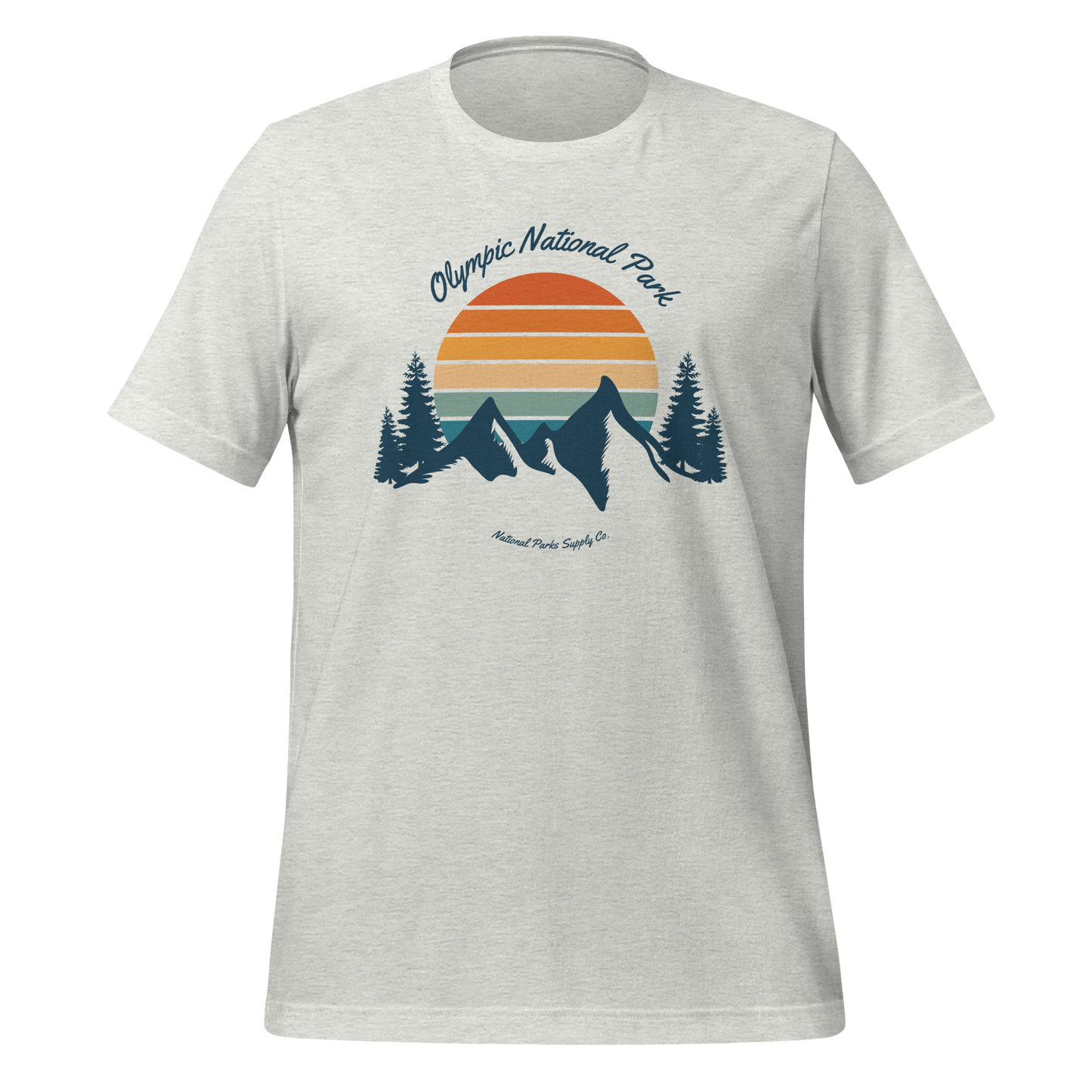 Olympic National Park Retro Mountain Sunset T Shirt