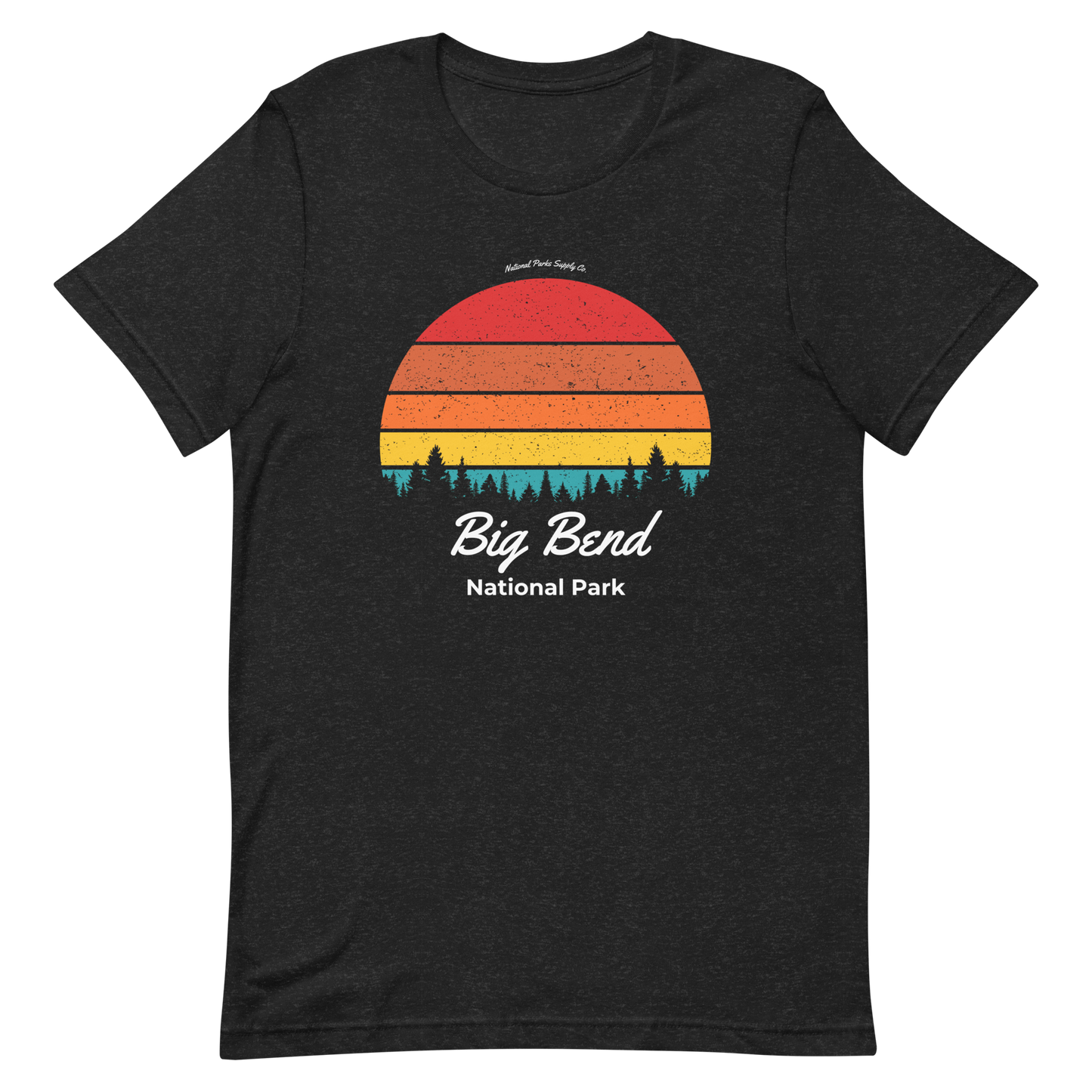 Big Bend Retro Forest Sunset T Shirt