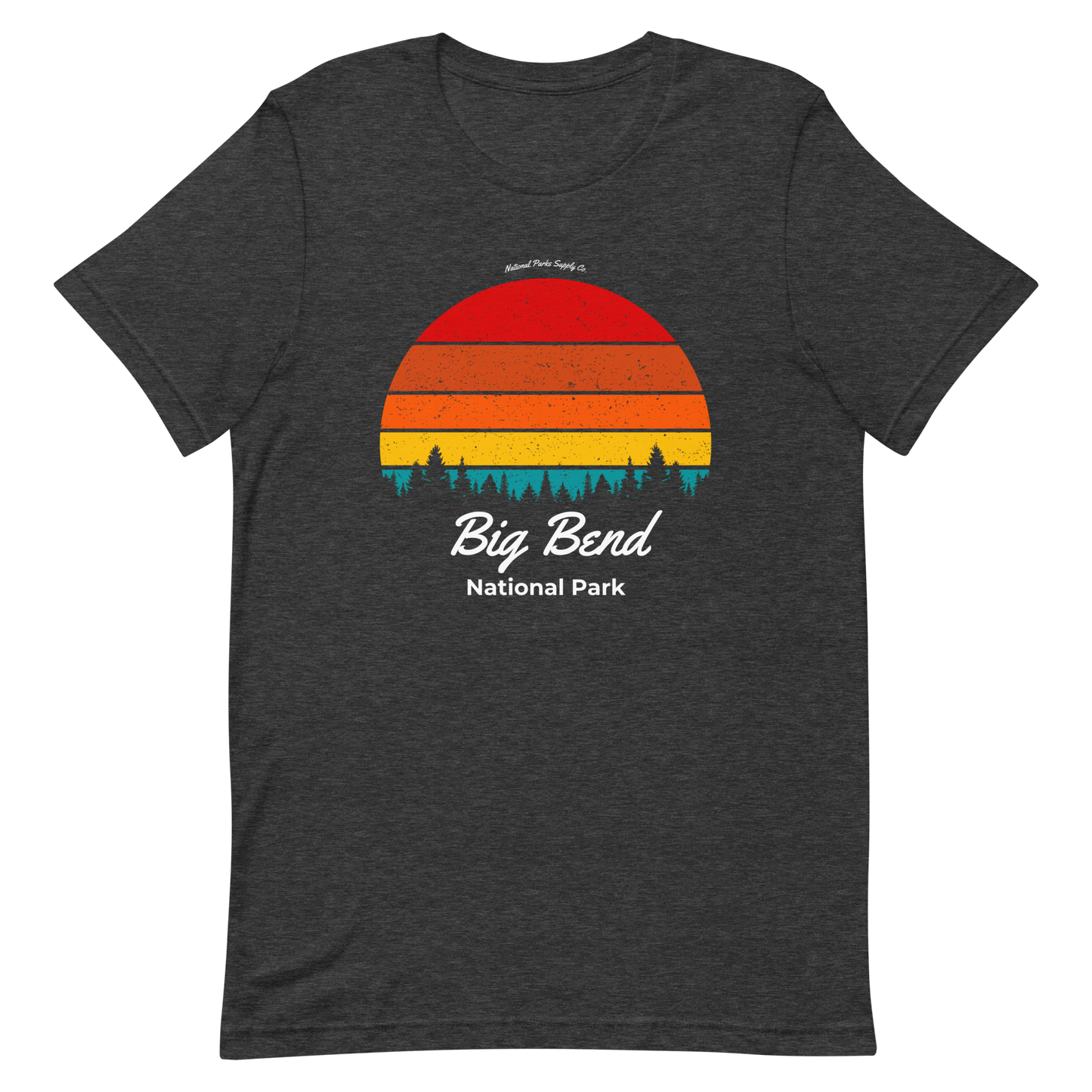 Big Bend Retro Forest Sunset T Shirt