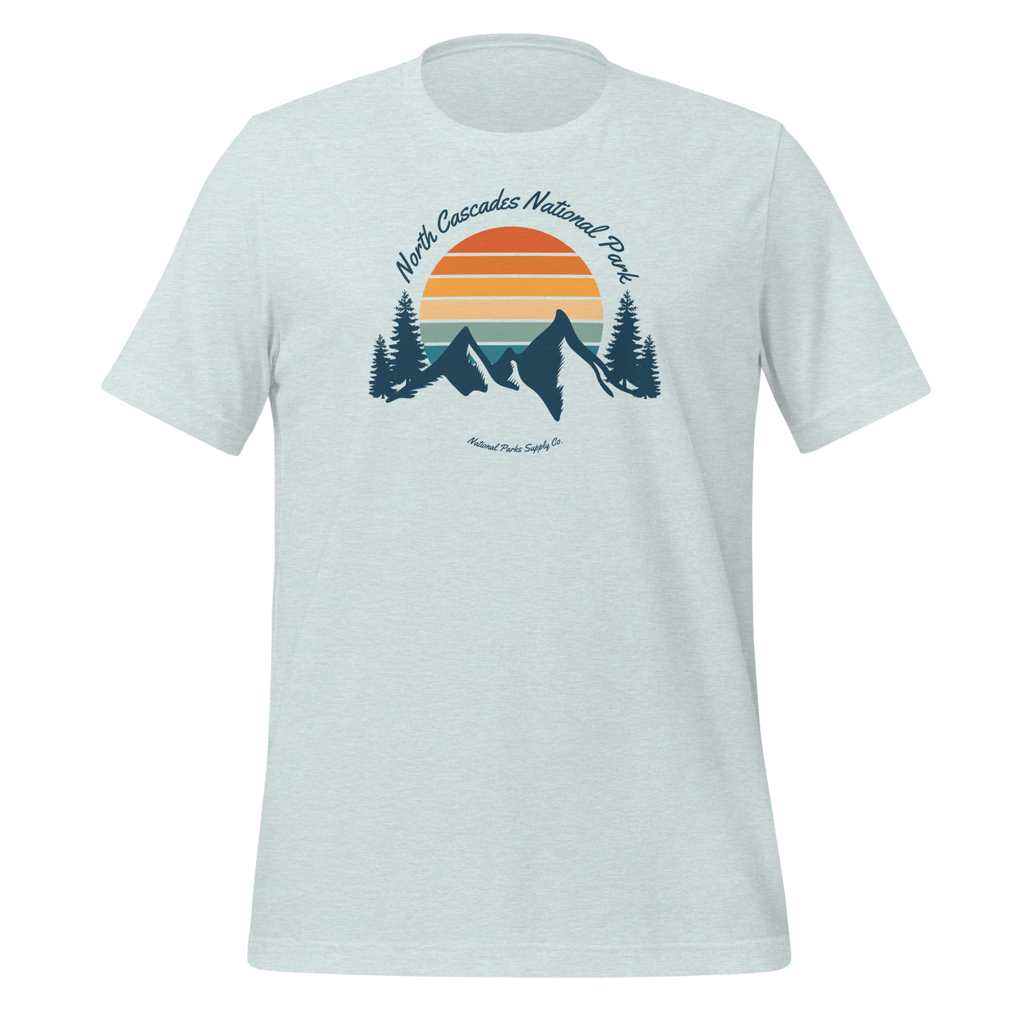 North Cascades Retro Mountain Sunset T Shirt