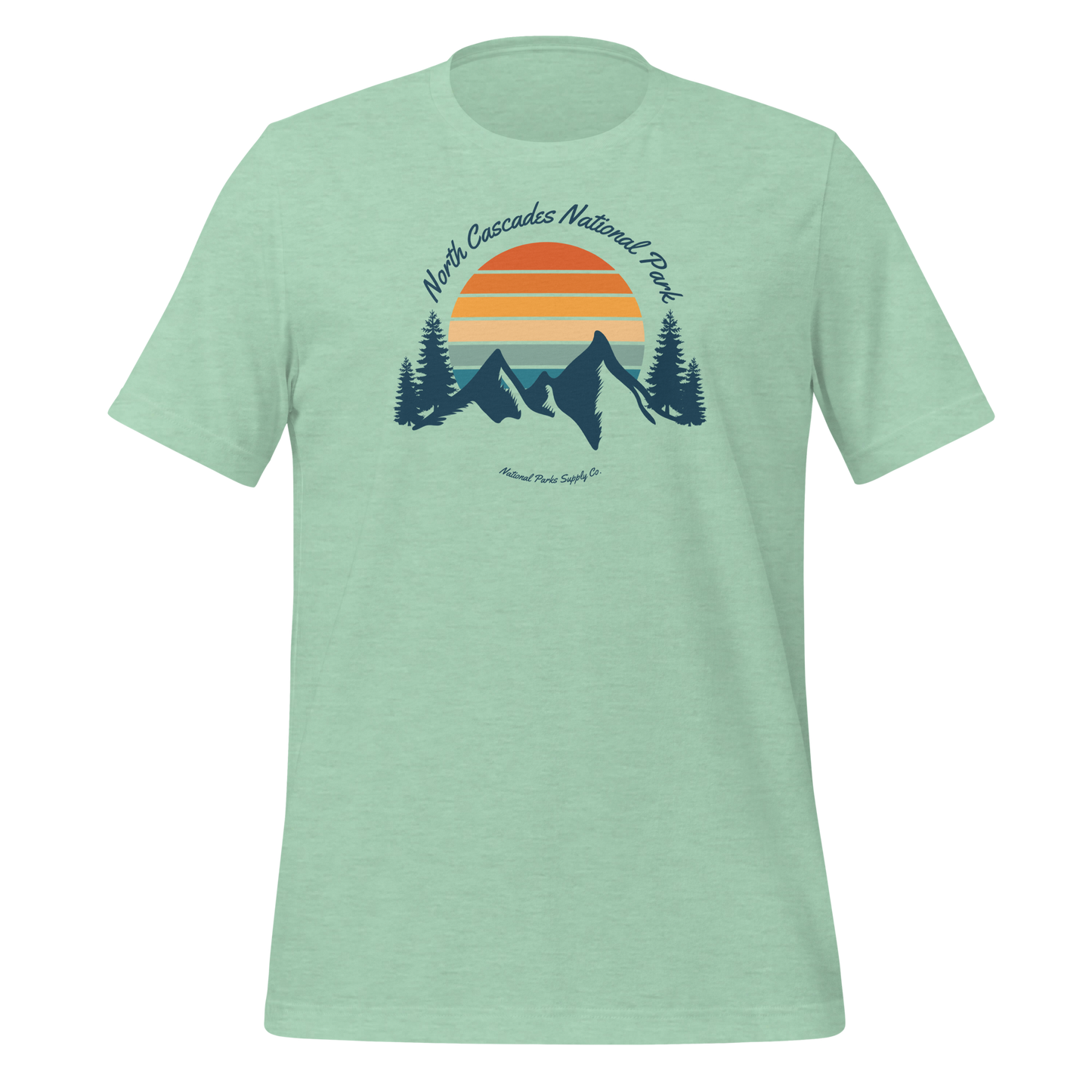 North Cascades Retro Mountain Sunset T Shirt