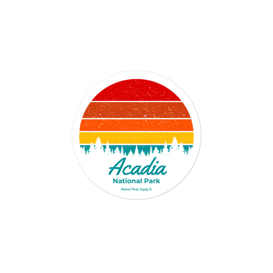 Acadia Retro Sunset Sticker