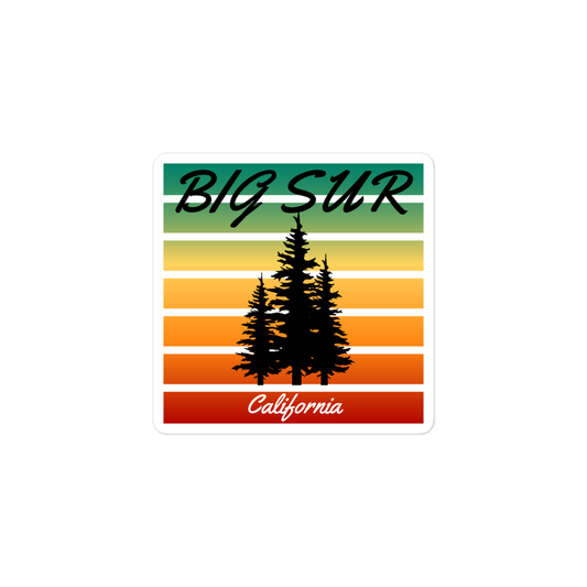 Big Sur Retro Trees Sticker