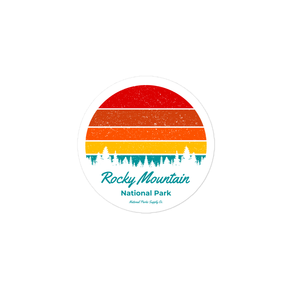 Rocky Mountain Retro Sunset Sticker