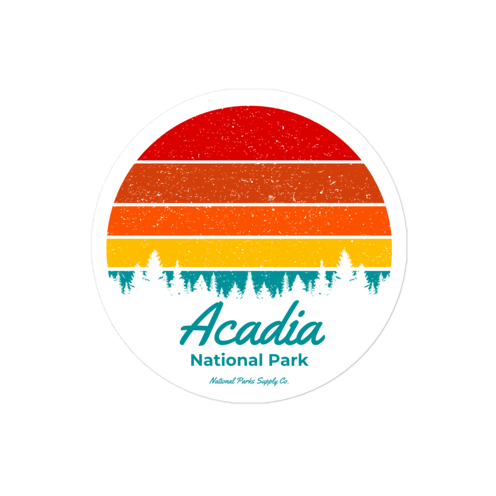 Acadia Retro Sunset Sticker