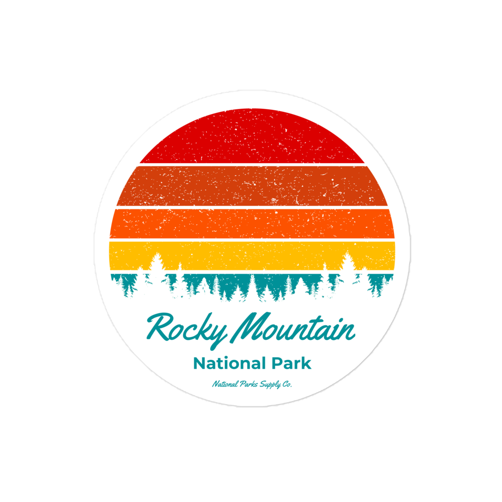 Rocky Mountain Retro Sunset Sticker