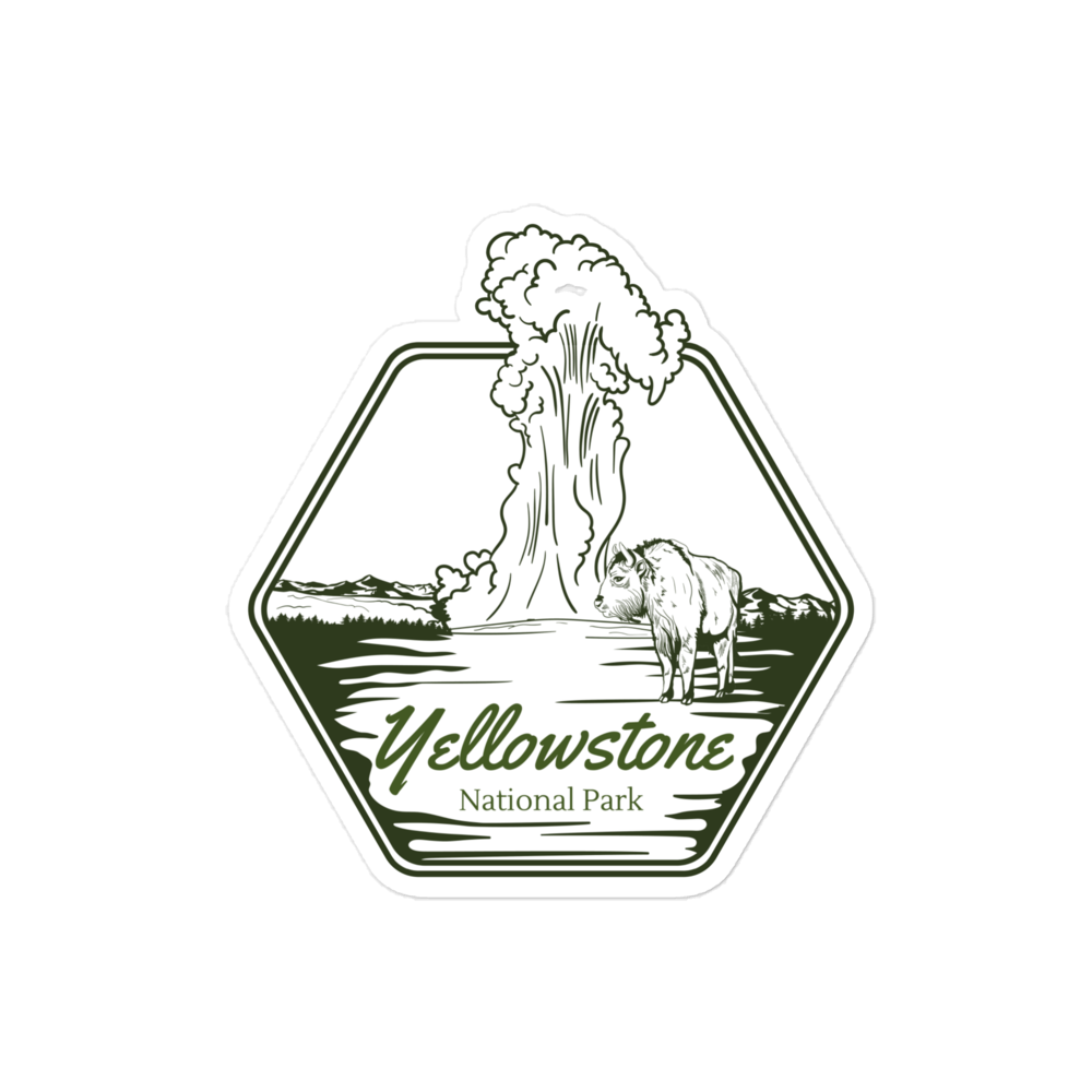 Yellowstone Old Faithful Hex Sticker