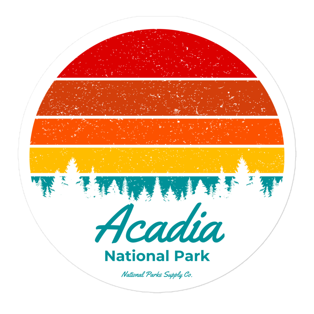 Acadia Retro Sunset Sticker