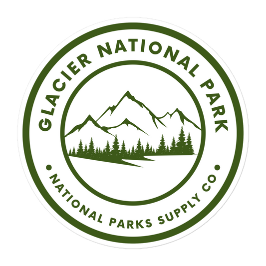 Glacier Mountains Circle Sticker