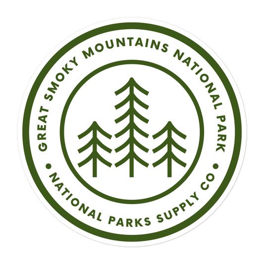 Smoky Mountains Circle Trees Sticker