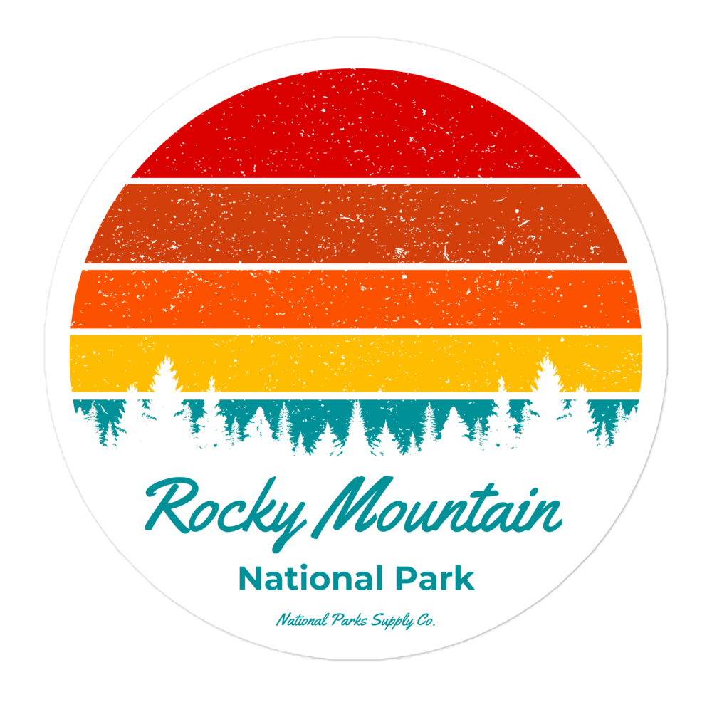 Rocky Mountain Retro Sunset Sticker