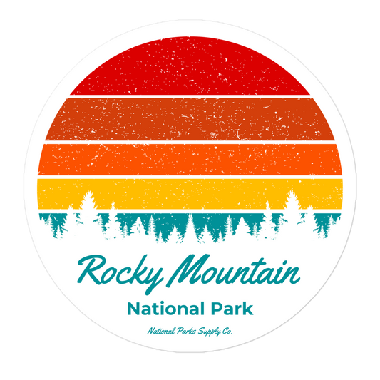 Rocky Mountain Retro Sunset Sticker