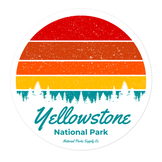 Yellowstone Retro Sunset Sticker