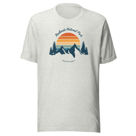 Badlands Retro Mountain Sunset