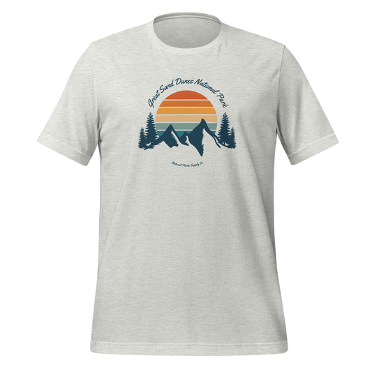 Great Sand Dunes Retro Mountain Sunset T Shirt