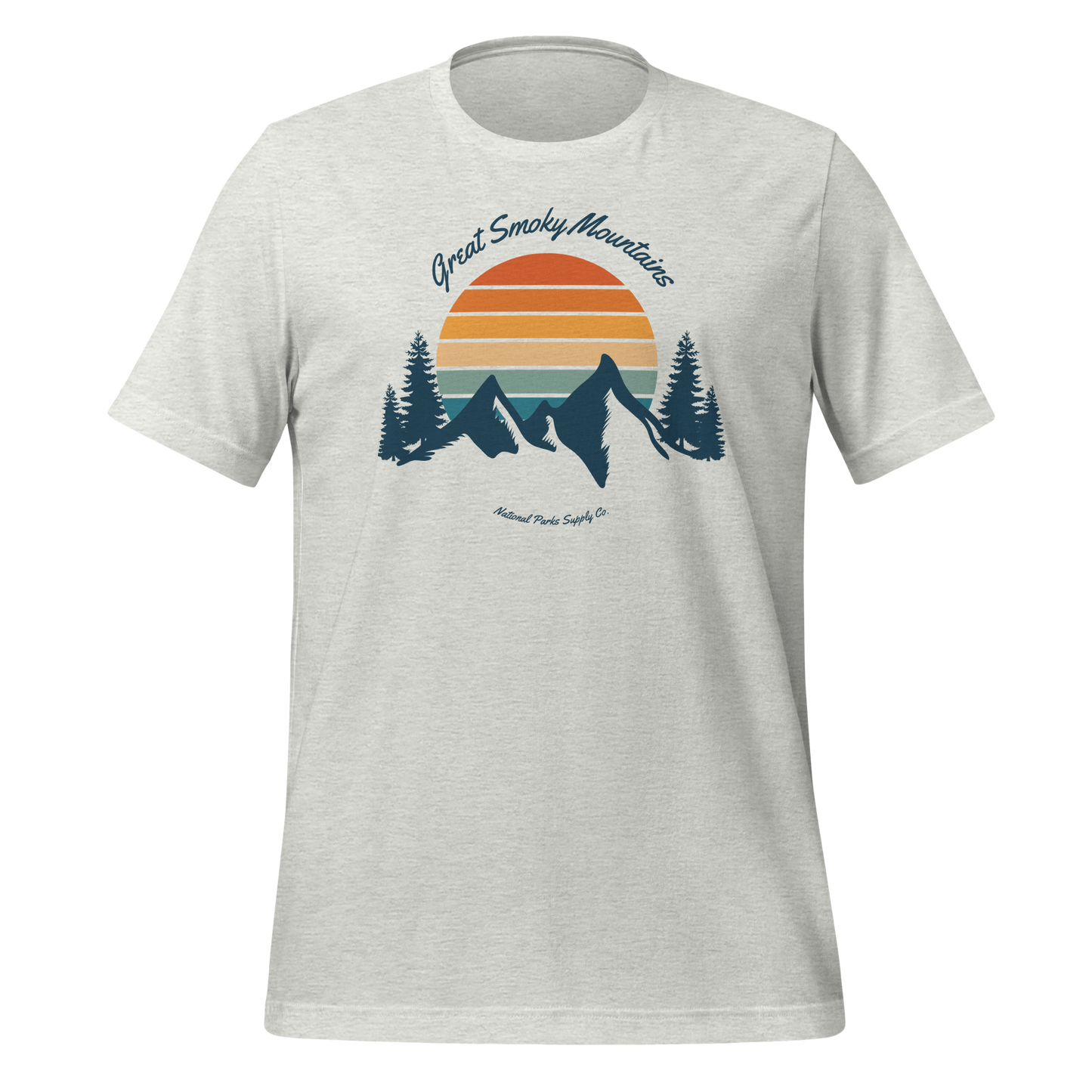 Smoky Mountains Retro Mountain Sunset T Shirt