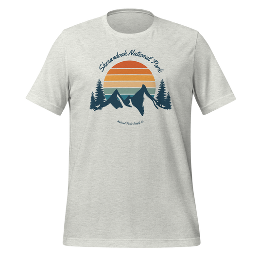 Shenandoah Retro Mountain Sunset T Shirt