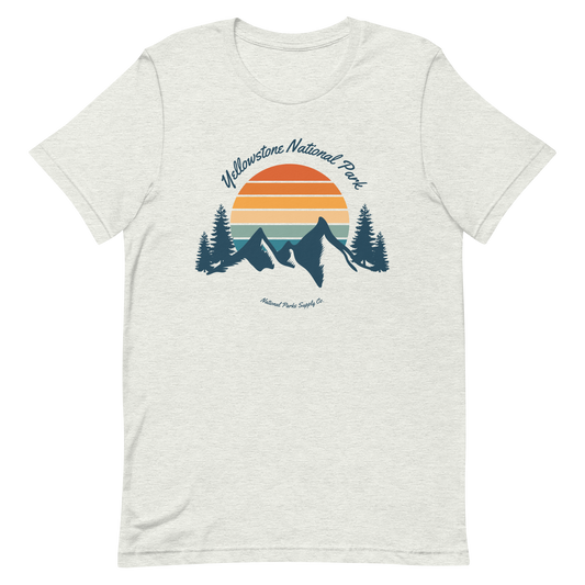 Yellowstone Retro Mountains T Shirt