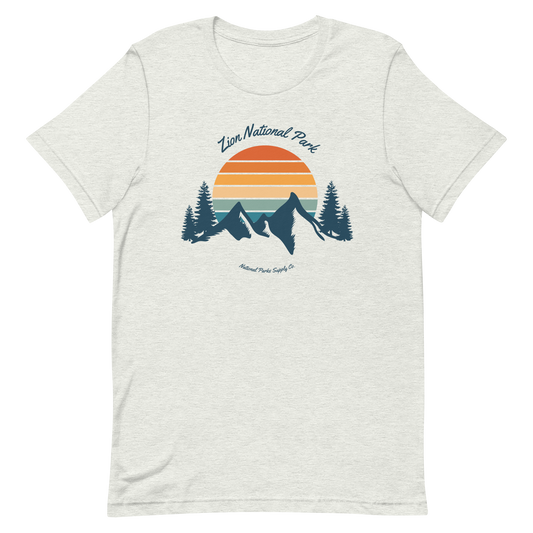 Zion Retro Mountains T Shirt