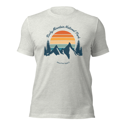 Rocky Mountain Retro Sunset T Shirt