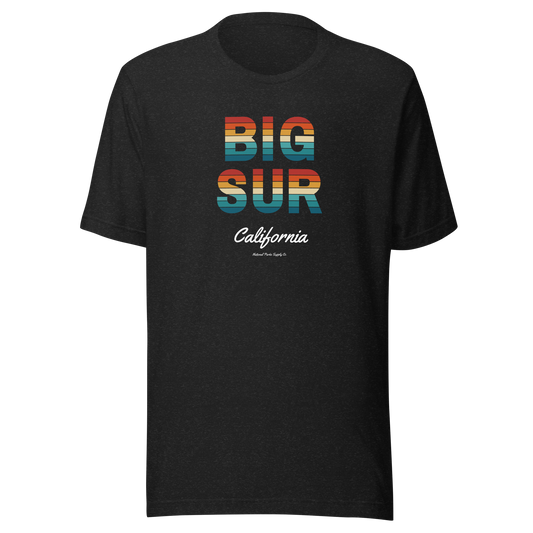 Big Sur Sunset Font T Shirt