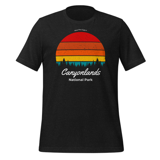 Canyonlands National Park Retro Forest Sunset T Shirt