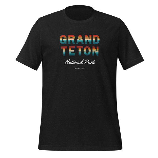 Grand Teton Sunset Font T Shirt