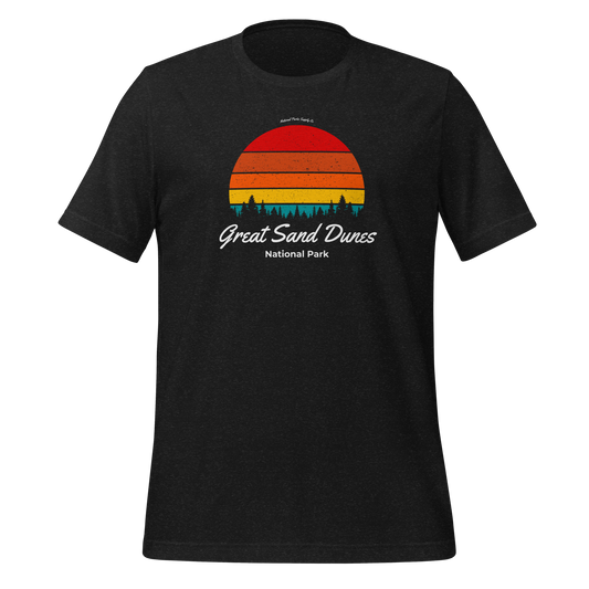 Great Sand Dunes Retro Forest Sunset T Shirt