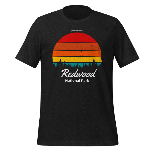 Redwood National Park Retro Forest Sunset T Shirt