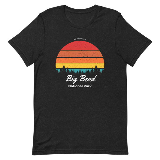 Big Bend Retro Forest Sunset T Shirt