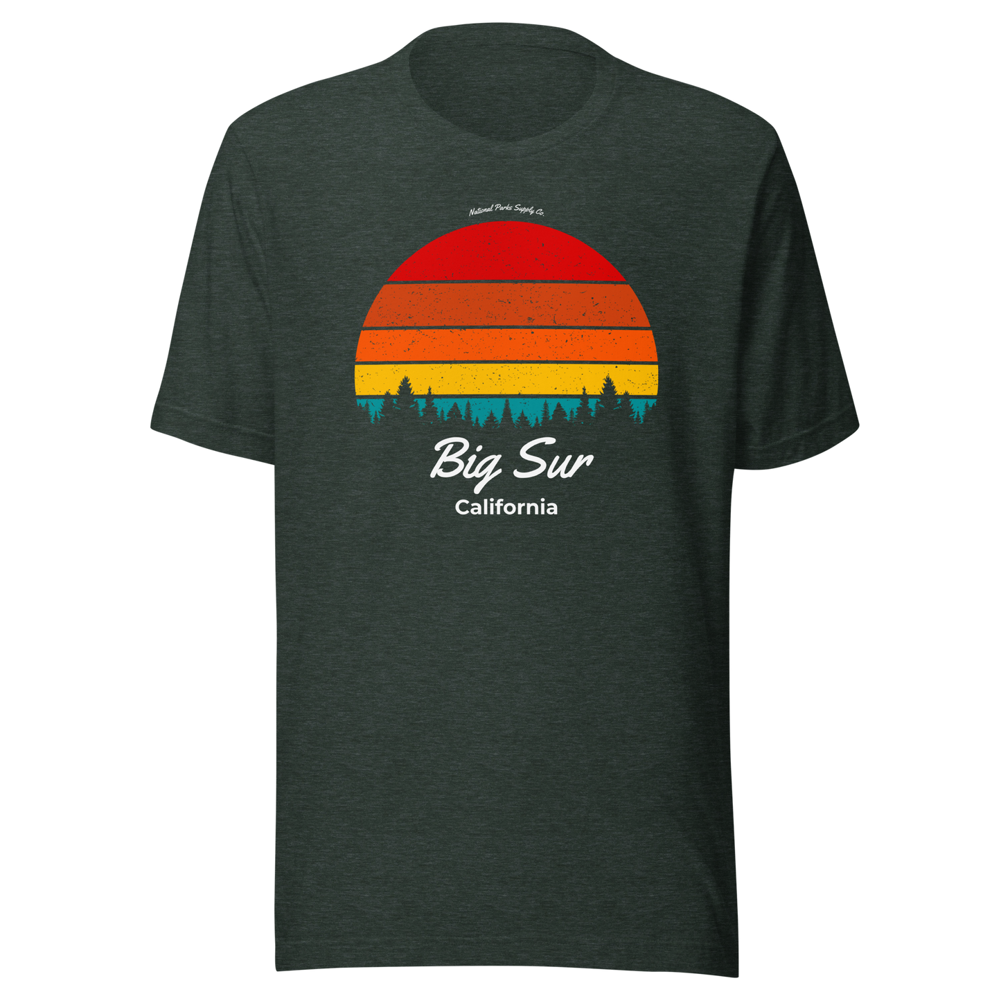 Big Sur Distressed Forest Sunset T Shirt