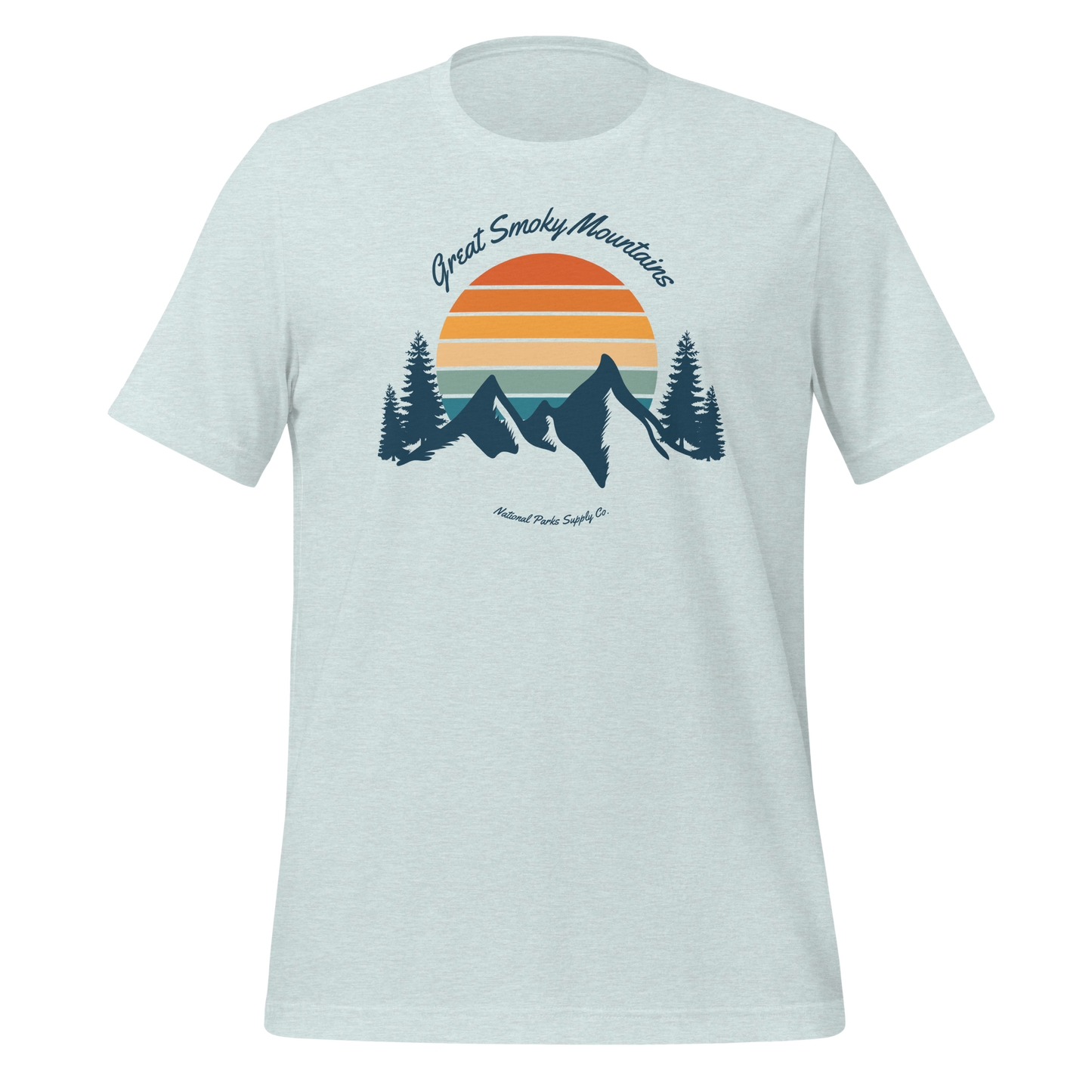 Smoky Mountains Retro Mountain Sunset T Shirt