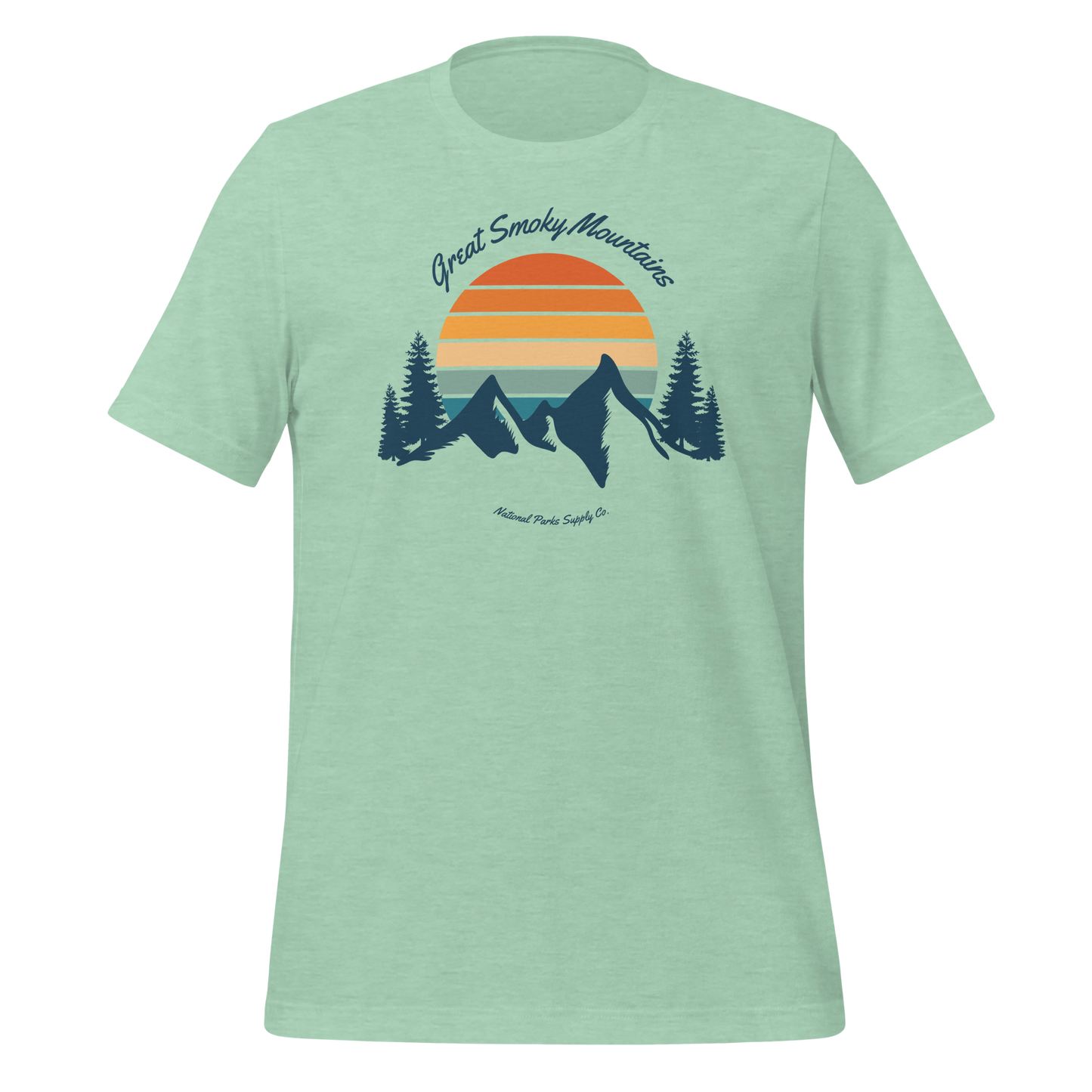 Smoky Mountains Retro Mountain Sunset T Shirt