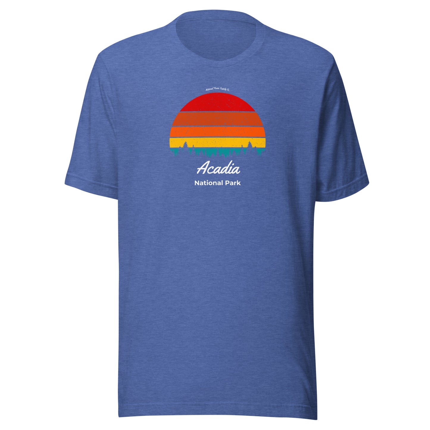 Acadia Retro Forest Sunset T Shirt