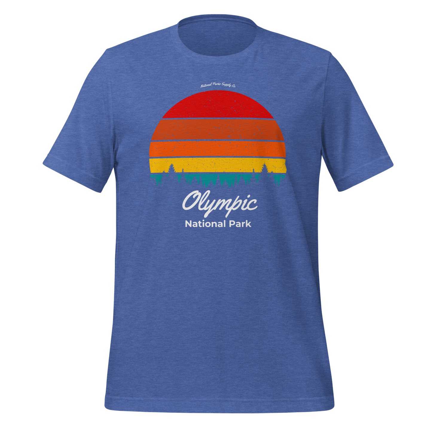 Olympic National Park Retro Forest Sunset T Shirt