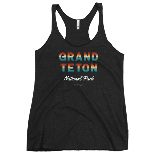 Women’s Grand Teton Sunset Font Racerback Tank