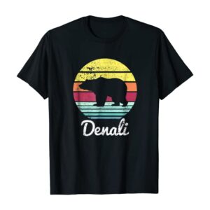 Retro Mount Denali National Park Bear T Shirt