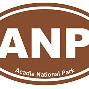 Acadia National Park Brown Oval Sticker